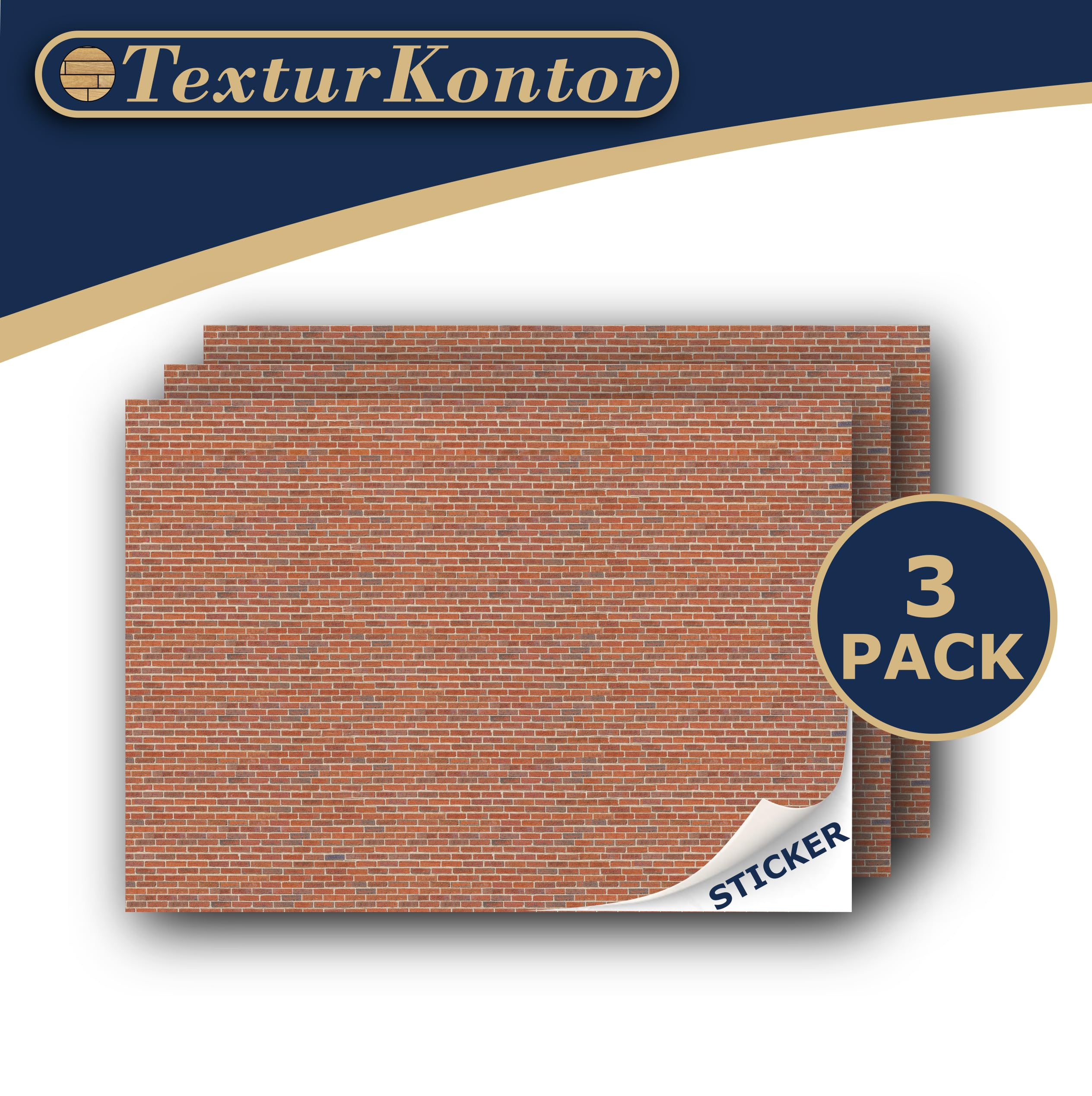 3 Blatt Selbstklebende Dekorfolie Wandverkleidung für Modellbau im Maßstab 1:87 Spur H0 (UK: 3,5mm Scale) (Roter Klinker) - 4