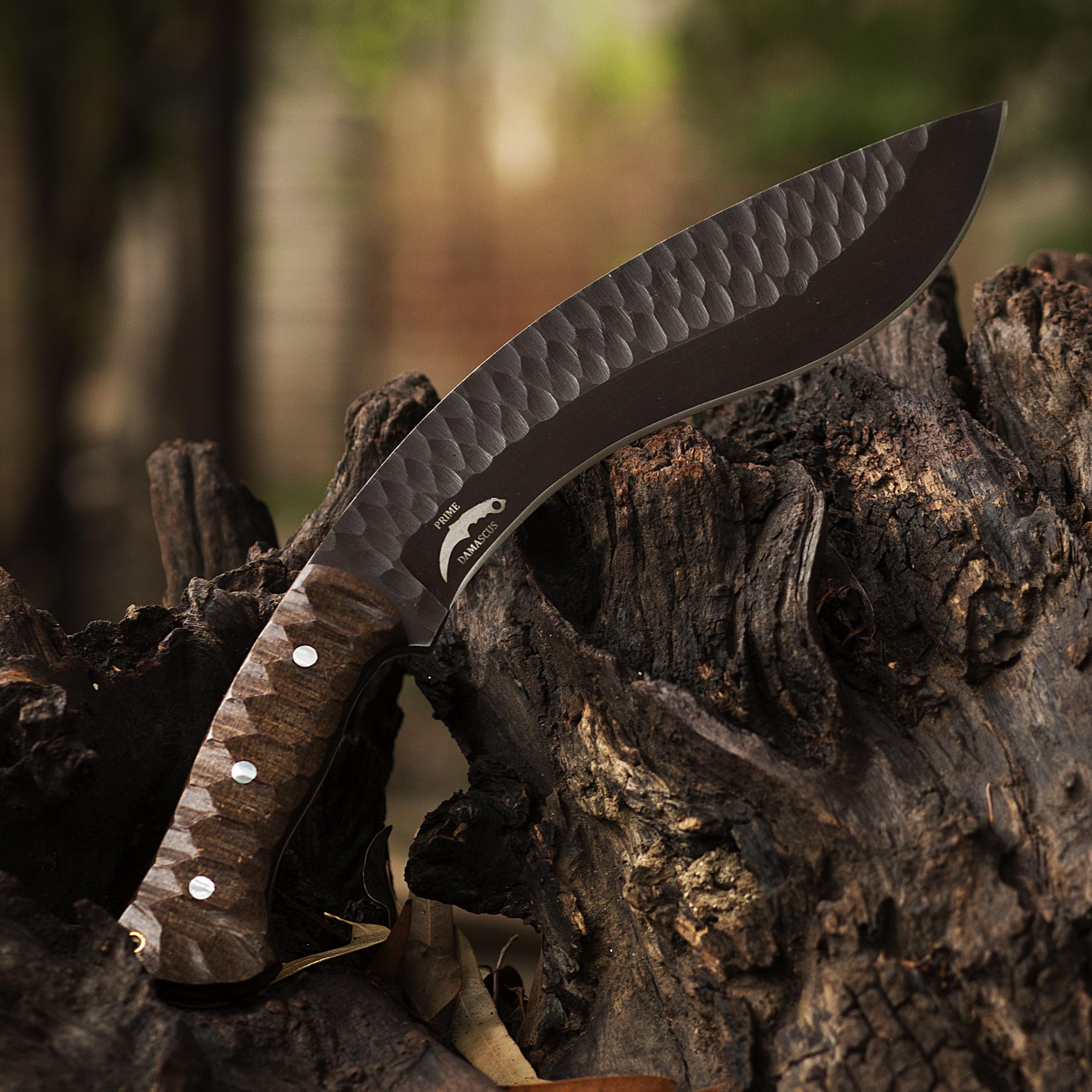 Kukri Machete Knife with Sheath Full Tang- Fixed Blade Cool Tool for Outdoor Camping- Best Handmade Gift for Men