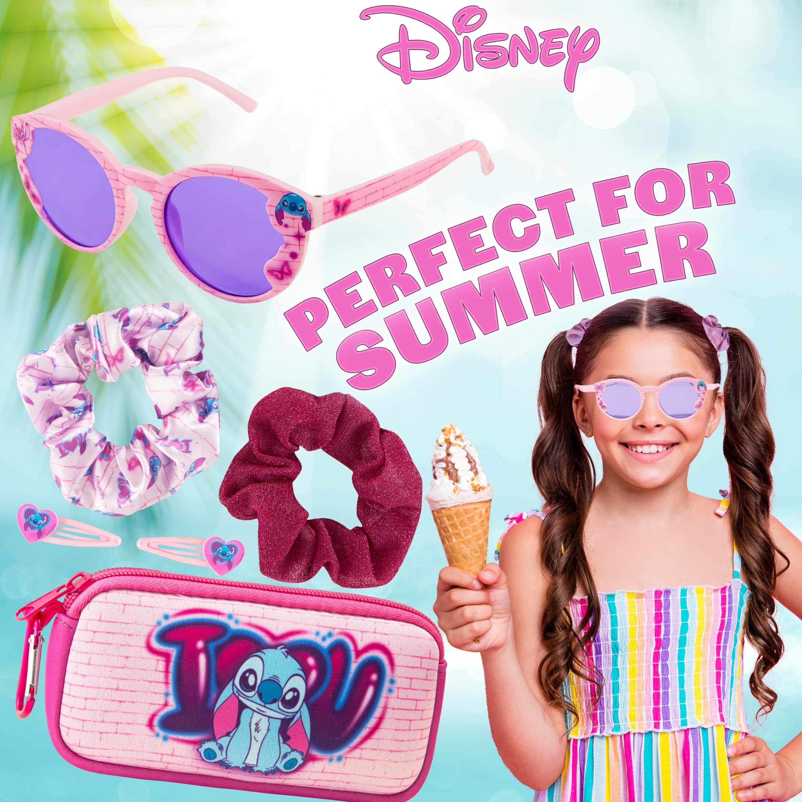 Disney Lunettes de Soleil Enfant Fille, Ensemble Lunettes et Accessoires Fille