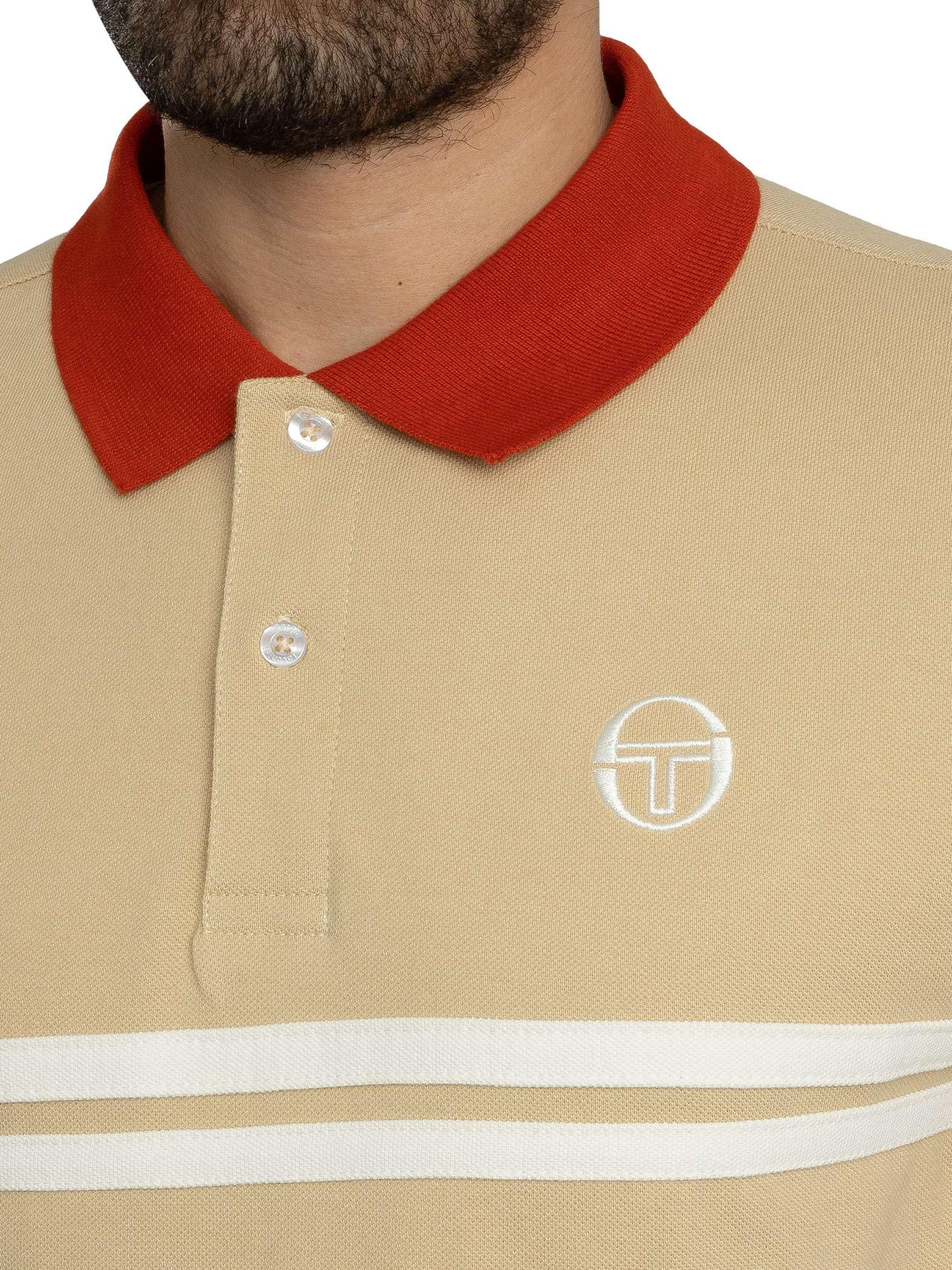 Sergio Tacchini Męski Koszulka Polo Supermac, Mojave Dessert/Rooibos Tea/Gardenia
