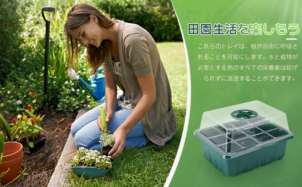 Amazon.co.jp: 育苗ポット トレー 育苗箱 4個セット 12穴 育苗ボックス