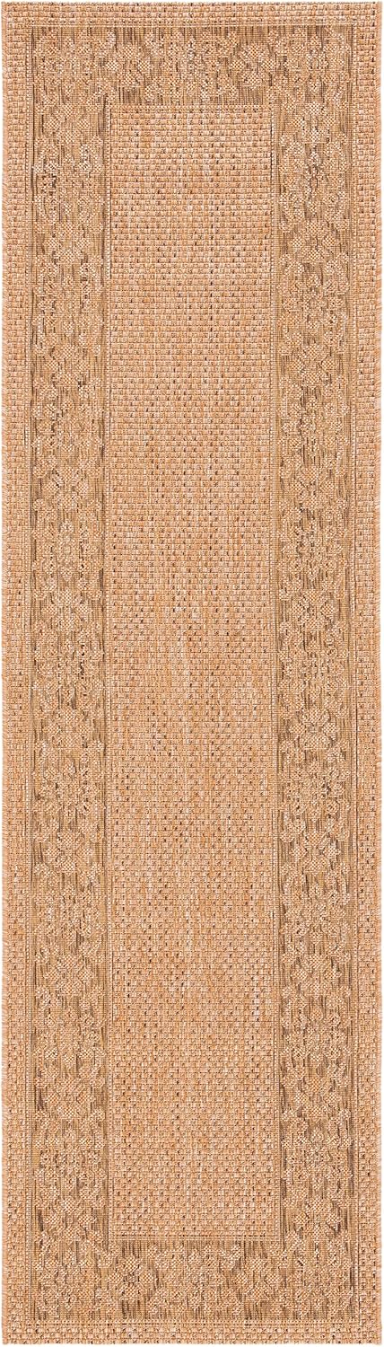 SAFAVIEH Courtyard Collection Accent Rug - 2'7" x 5', Natural & Gold, Non-Shedding & Easy Care, Indoor/Outdoor & Washable-Ideal for Patio, Backyard, Mudroom (CY6011-39)