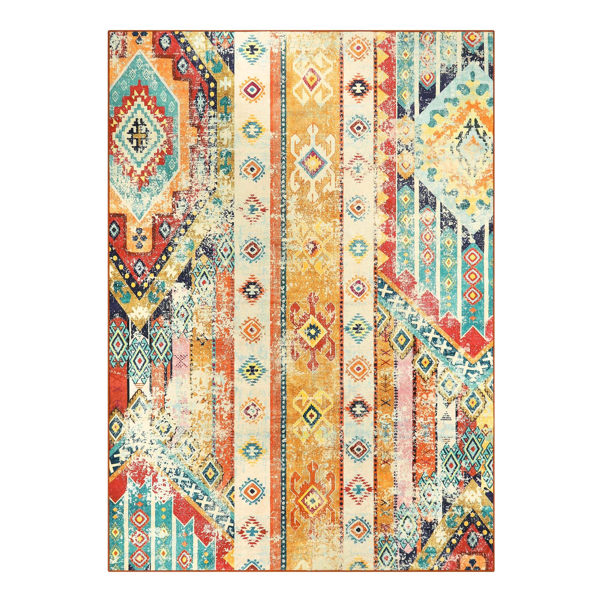 Wonnitar Boho Tribal 5x7 Area Rugs,Large Washable Rugs for Living Room ...