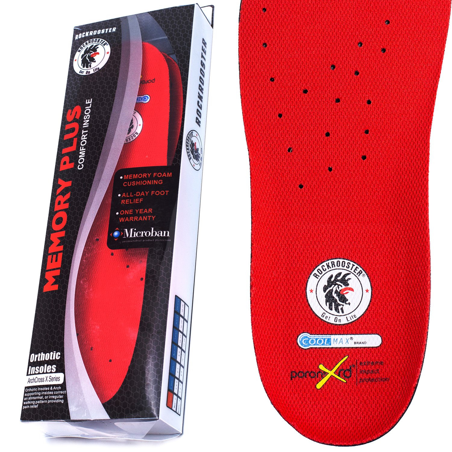 Rockrooster Insoles For Work Boots Mens Women Shoes Insole Arch