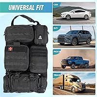 Vista 5 de STUFFSTASH Tactical Seat Back Organizer Vehicle Molle Panel Organizer Storage Bags with 5 Detachable Molle Pouches, Extra Long Straps, Universal Car