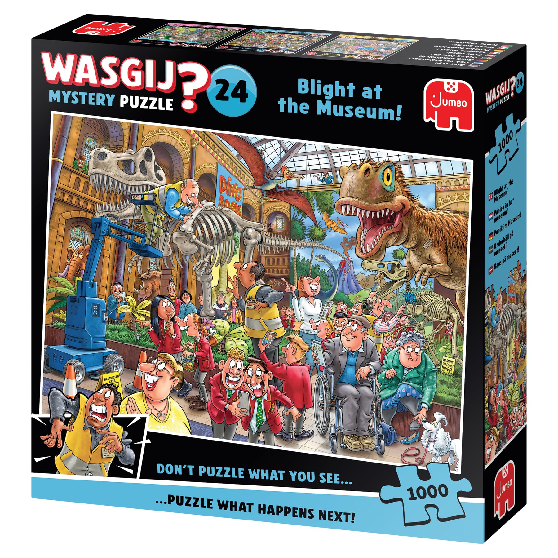 Wasgij Mystery 24, Blight at the Museum - 1000 Piece Jigsaw Puzzles for Adults - Challenging & Brainteasing Adults Jigsaw Puzzle - Puzzle What Happens Next - 100% Recycled Cardboard - 1000pcs - Jumbo