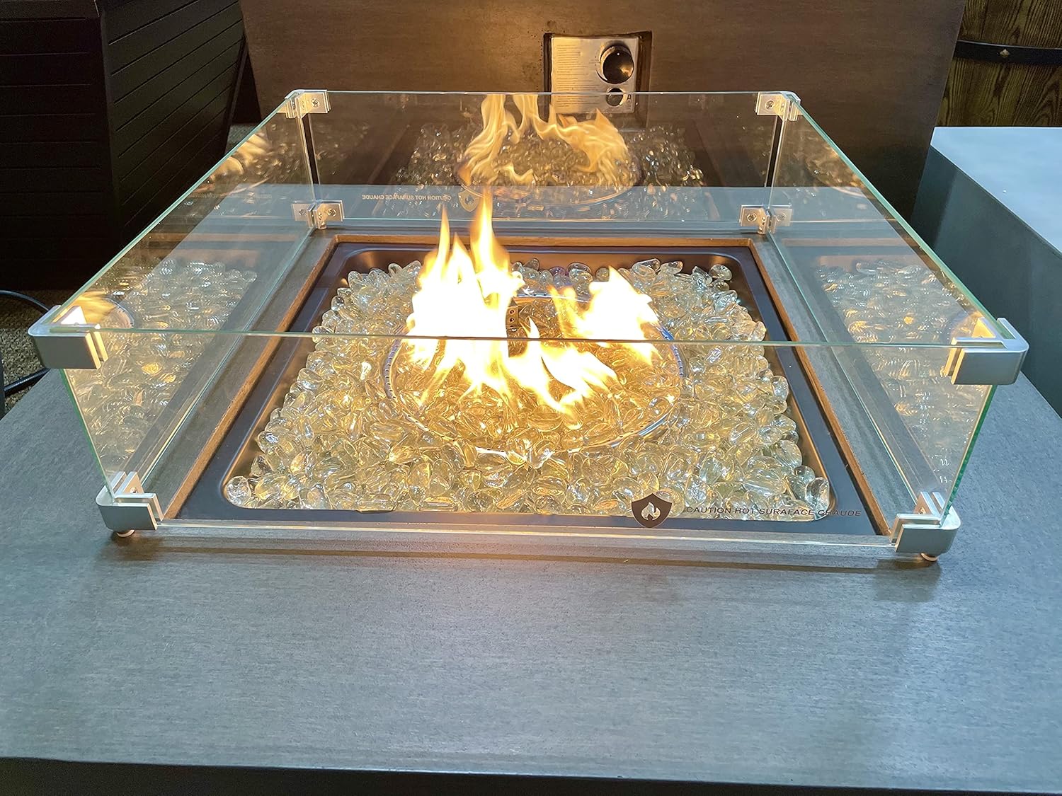 22 Inch Square Wind Glass for Fire Pit