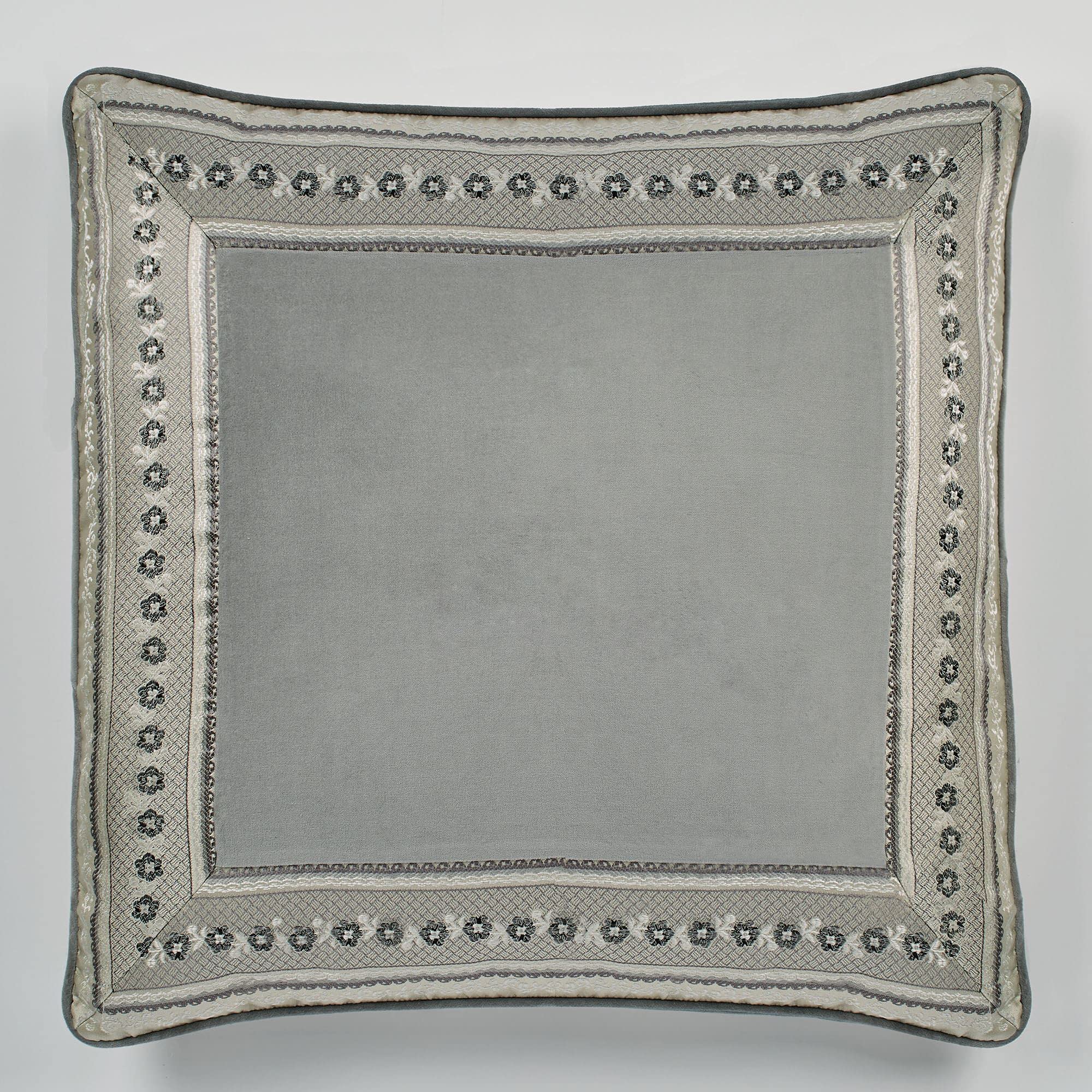 Touch of Class Traditional Odesa Dark Gray Velveteen Sham Piped European