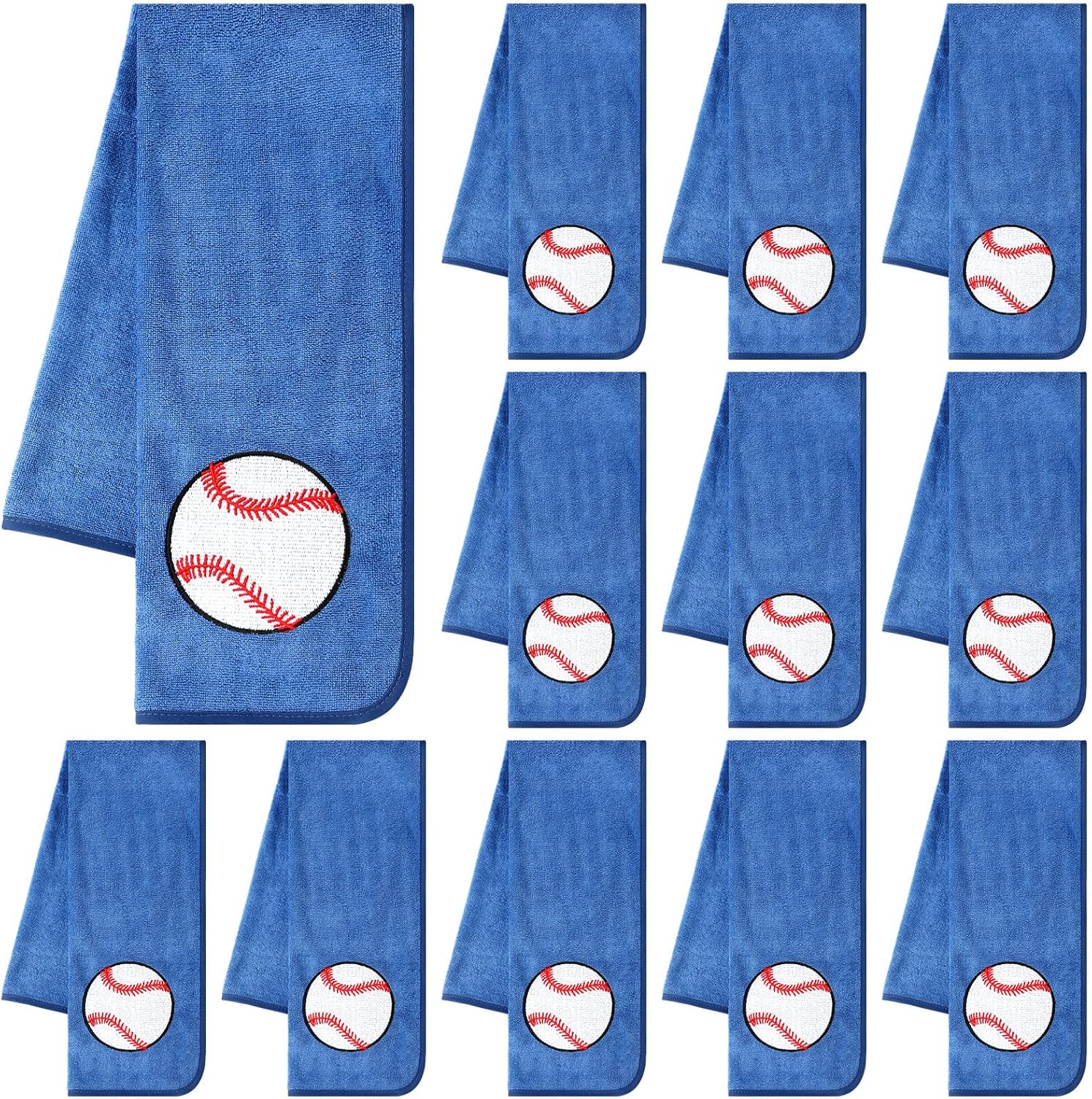 12 Pcs Basketball Towel Gift Sweat Hand Microfiber Workout Towel Senior Night Embroidered Sports Team Gifts Bath Face Washrag for Bathroom Kitchen Gift Gym Favor, 11.81 x 27.56 Inch (White)
