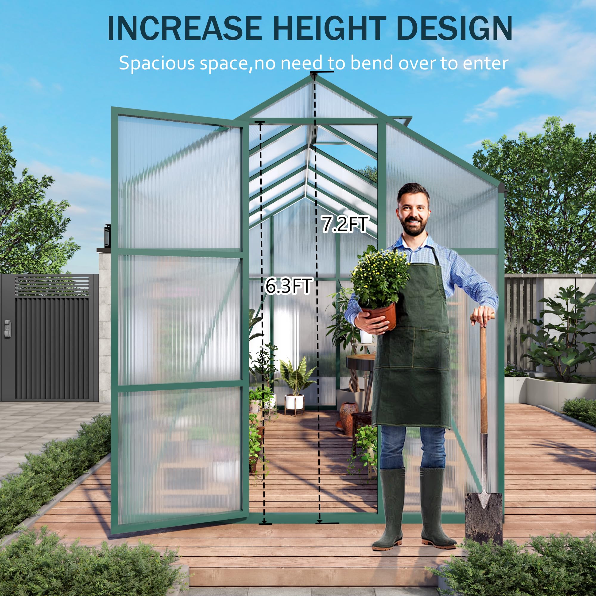 Amazon.com : Vigo huseeo 86in High 6*10.2FT Greenhouse for