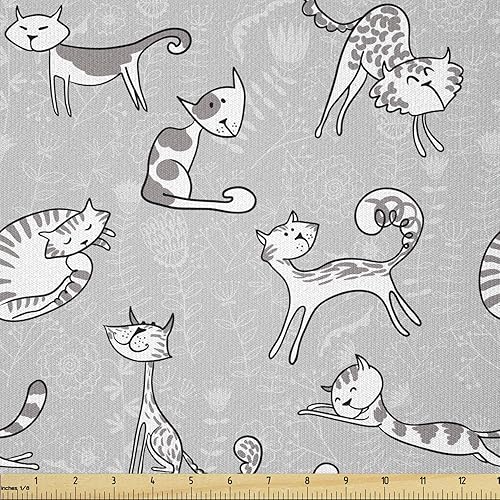 Miniatura 351 de Ambesonne The Yard - Tela de hibisco de flores tropicales en tonos de la vida real, tela decorativa para tapicería, cestas de almacenamiento