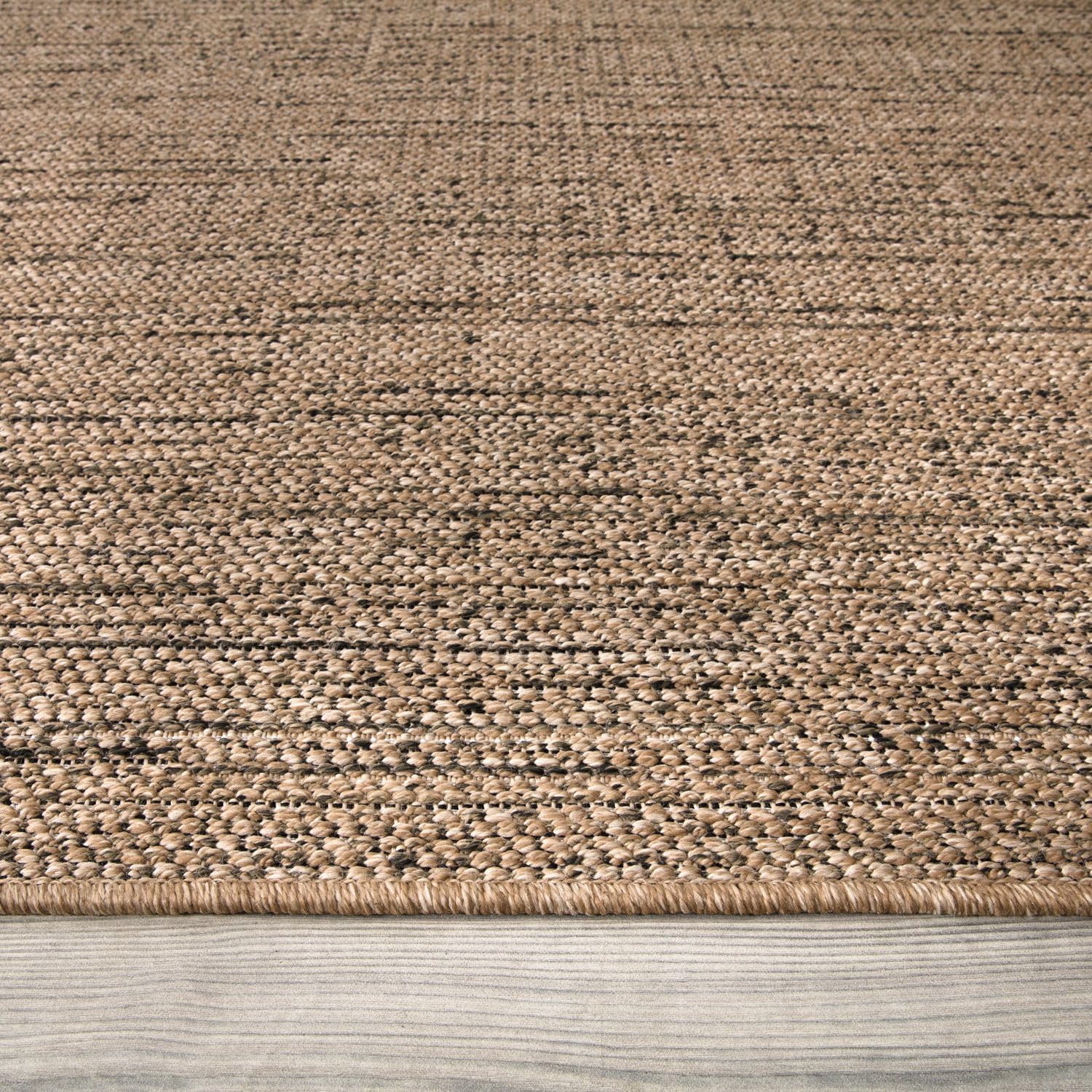 TT Home In-& Outdoorteppich Wetterfest Garten Terrasse Esszimmer Unifarben Moderner Boho Style Abstrakte Optik, Farbe:Beige, Größe:160x220 cm