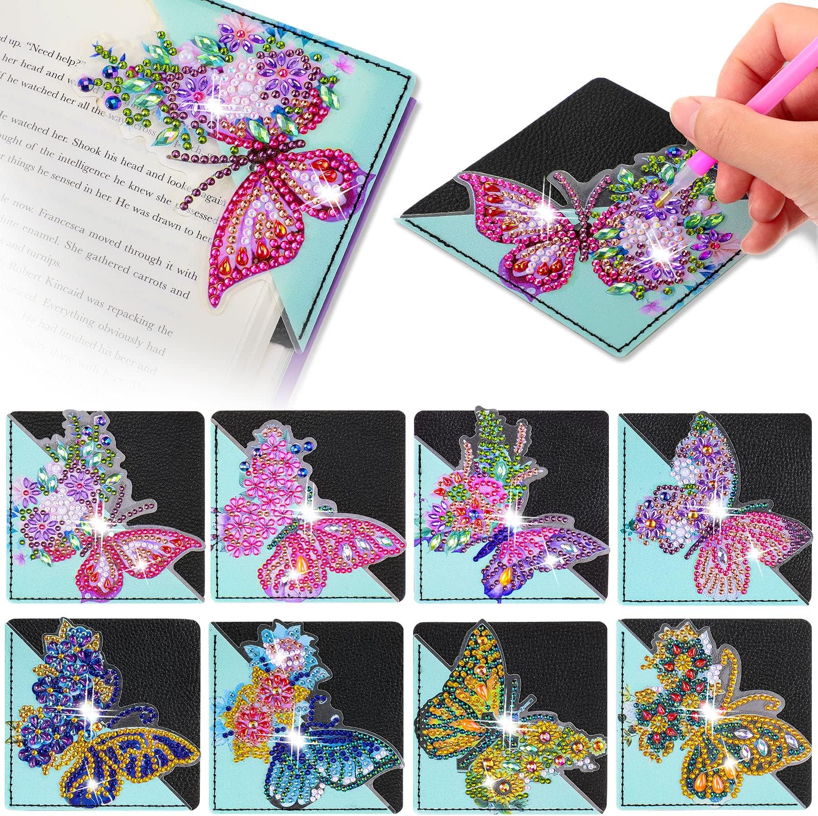 6 Pcs Diamond Painting Bookmark, DIY Corner Book Makers For Adults Book