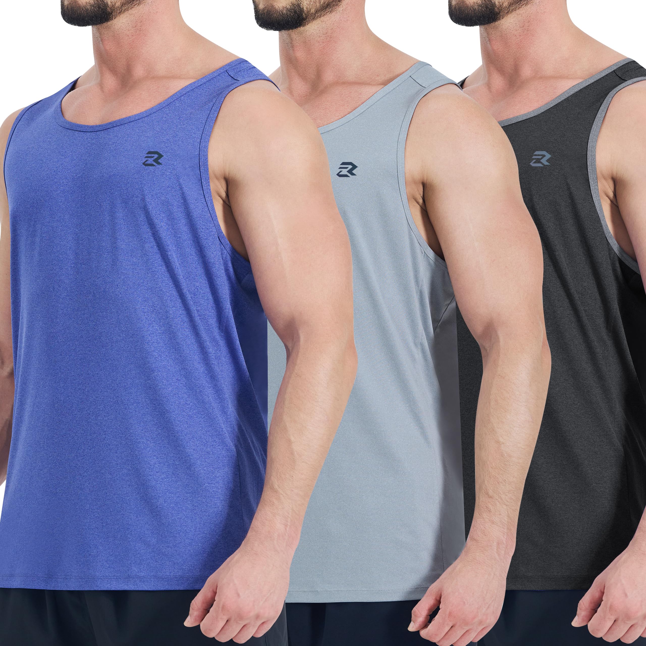 EZRUN Mens Tank Tops Quick Dry Workout Muscle Sleeveless Shirts for Summer Bodybuilding Running Fitness Training