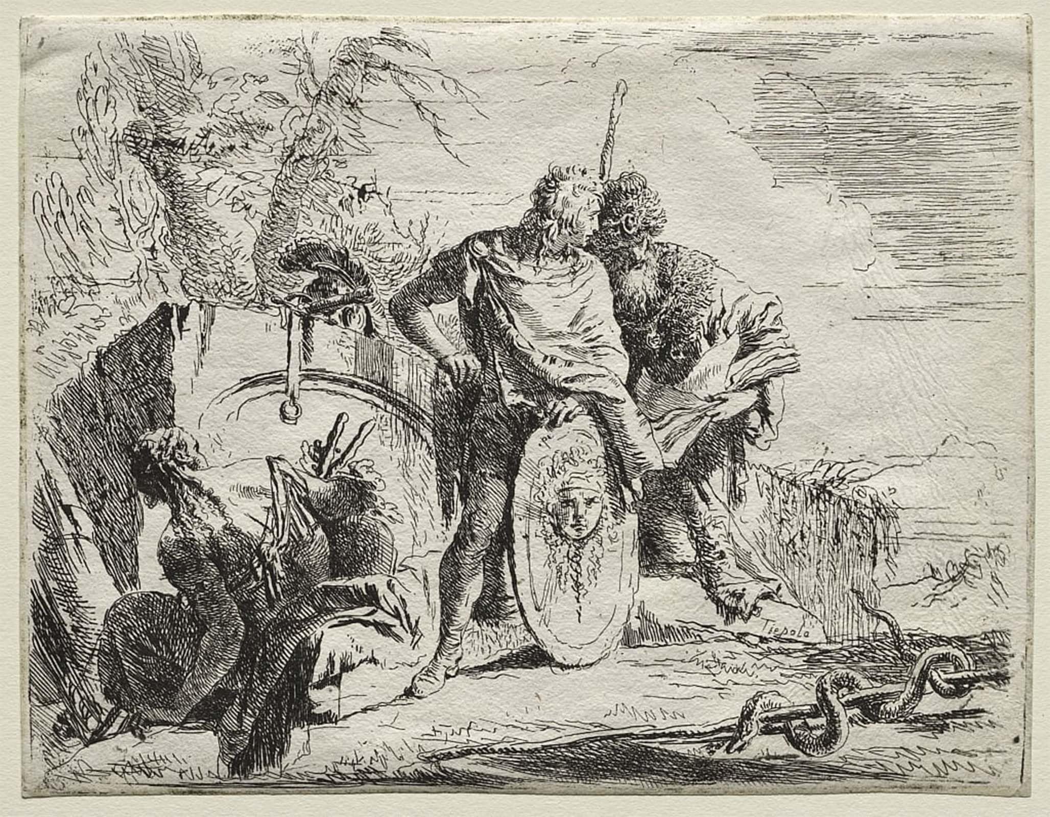 POSTERIIk Famous Modern Artwork Art Mural Various Capriiiices the Astrologen and the Young Soldier by Battista Tiepolo Oil Paintings Pictures for Home Decor 60x90cm