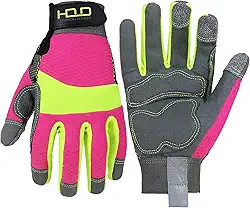 HANDLANDY Luvas de trabalho refletivas de alta visibilidade para mulheres, luvas antivibração para cortar, ferramentas elétricas