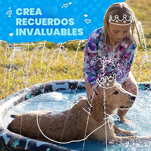 Miniatura 6 de SplashEZ Almohadilla de Salpicaduras Antideslizante para Niños y Perros, 69'' Almohadilla de Salpicaduras Extra Grande con Rociador para Niños