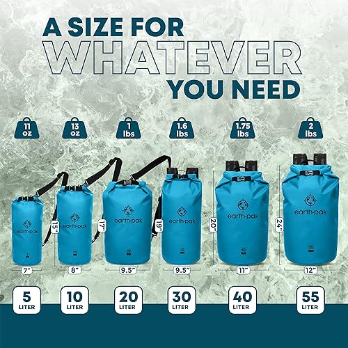 Miniatura 2 de Earth Pak Bolsa seca impermeable  Mochila impermeable enrollable que mantiene el equipo seco para kayak, playa, rafting, canotaje, senderismo,
