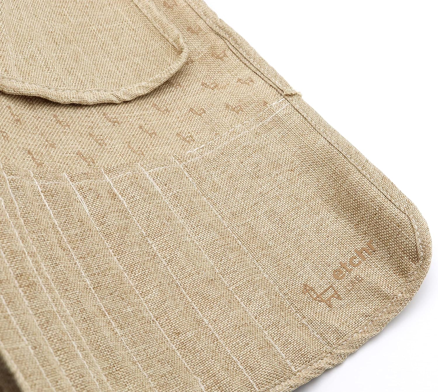 ETCHR Canvas Roll Up Brush Pouch - Brown Paint Brush Holder with Canvas Ties