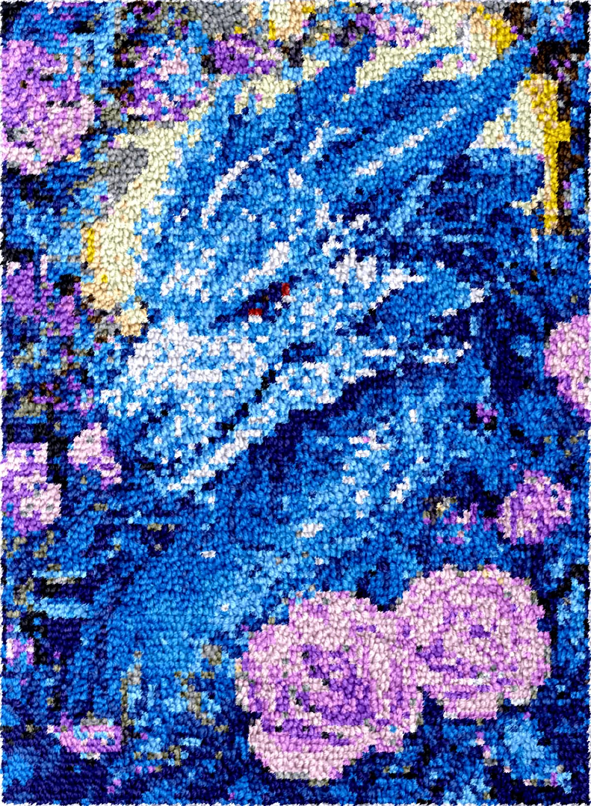 Axiangzik D N.lanshan Iy Latch Hook Rug Kits For Adults Ragon An Flowers Latch Hook Kit Oriental Ragon Latch Hook Rug Kits For Adults Beginners Iy Needlework Crocheting Rug Kit Home Ecor 35X46in