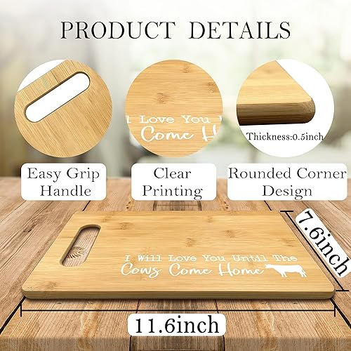Miniatura 7 de Regalos de inauguración de la casa, i'Ll Love You Till The Cows Come Home Tabla de cortar de bambú, para inauguración del hogar, regalos de amor de