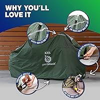Vista 4 de YardStash Funda para bicicleta – Fundas reflectantes XXL para almacenamiento exterior – Refugios de lona de jardín impermeables y resistentes a
