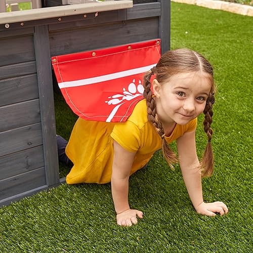 Miniatura 10 de KidKraft Riverscape - Casa de juegos de madera con timbre de trabajo, valla, cocina y puerta para mascotas