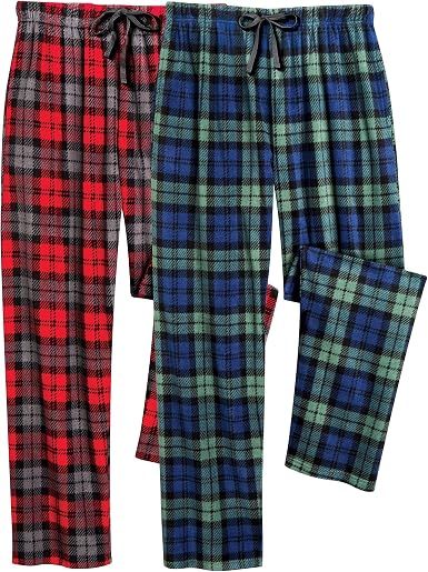 Cozy Plaid Fleece Pajama Pants with 
