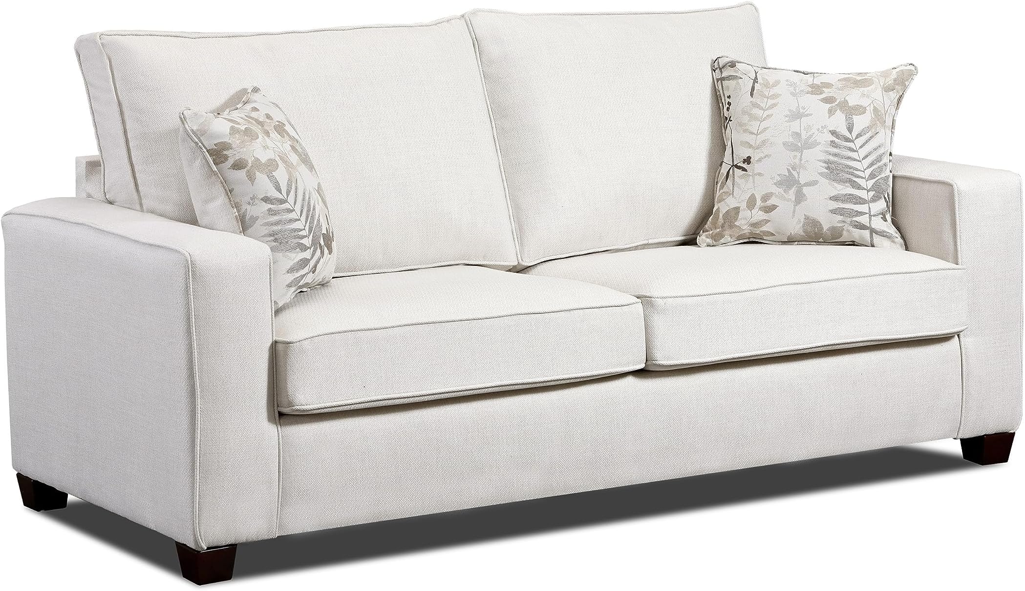 Relay Linen Sofa Sleeper with Two Throw Pillows