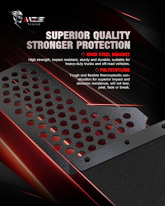 MZS Truck Mud Flaps Splash Guards Compatible with Pickup, Universal Offset No Drill Mudflaps Mudguards 12 Wide, Front or Rear, Pack of 2