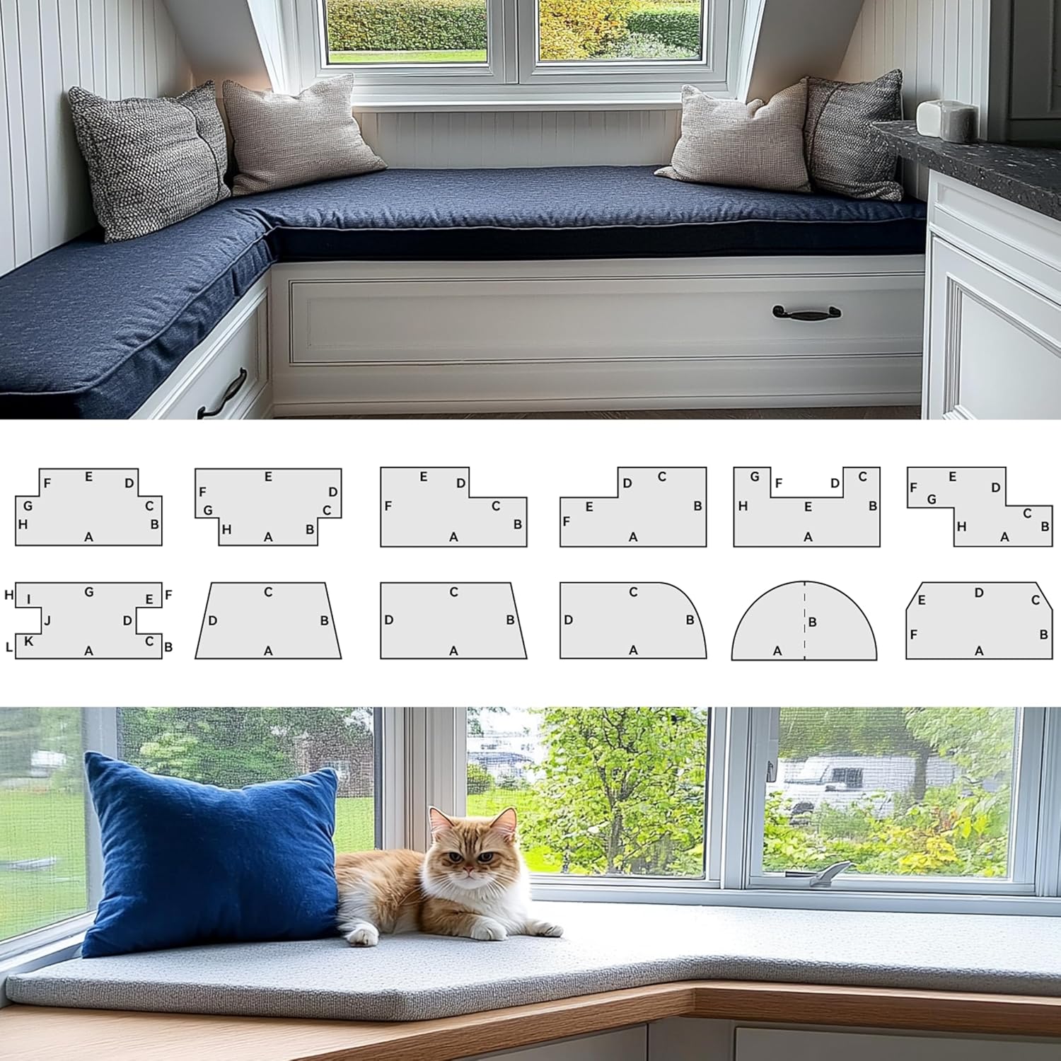 ShadeMart Custom Cushion Covers with Zipper, Replaceable Custom Size Covers 100 Colors/Fabrics for Bench/Chair/Indoor/Outdoor Furniture/Window Seat/Sofa Cushion (4 Inch Thick)