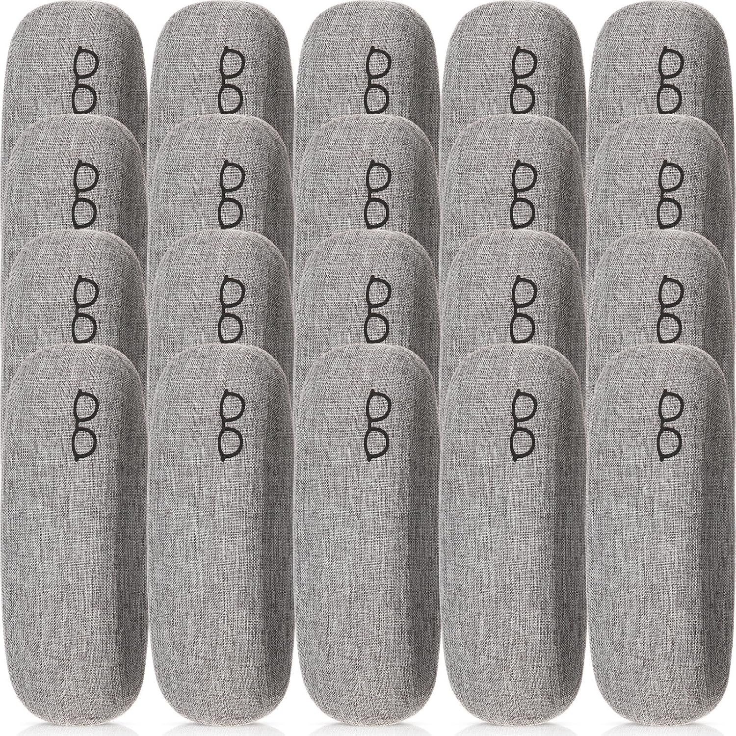 Kanayu 20/40 Pcs Hard Shell Glasses Case Bulk Linen Fabrics Protective Eyeglasses Case Eye Glasses Sunglasses Protector