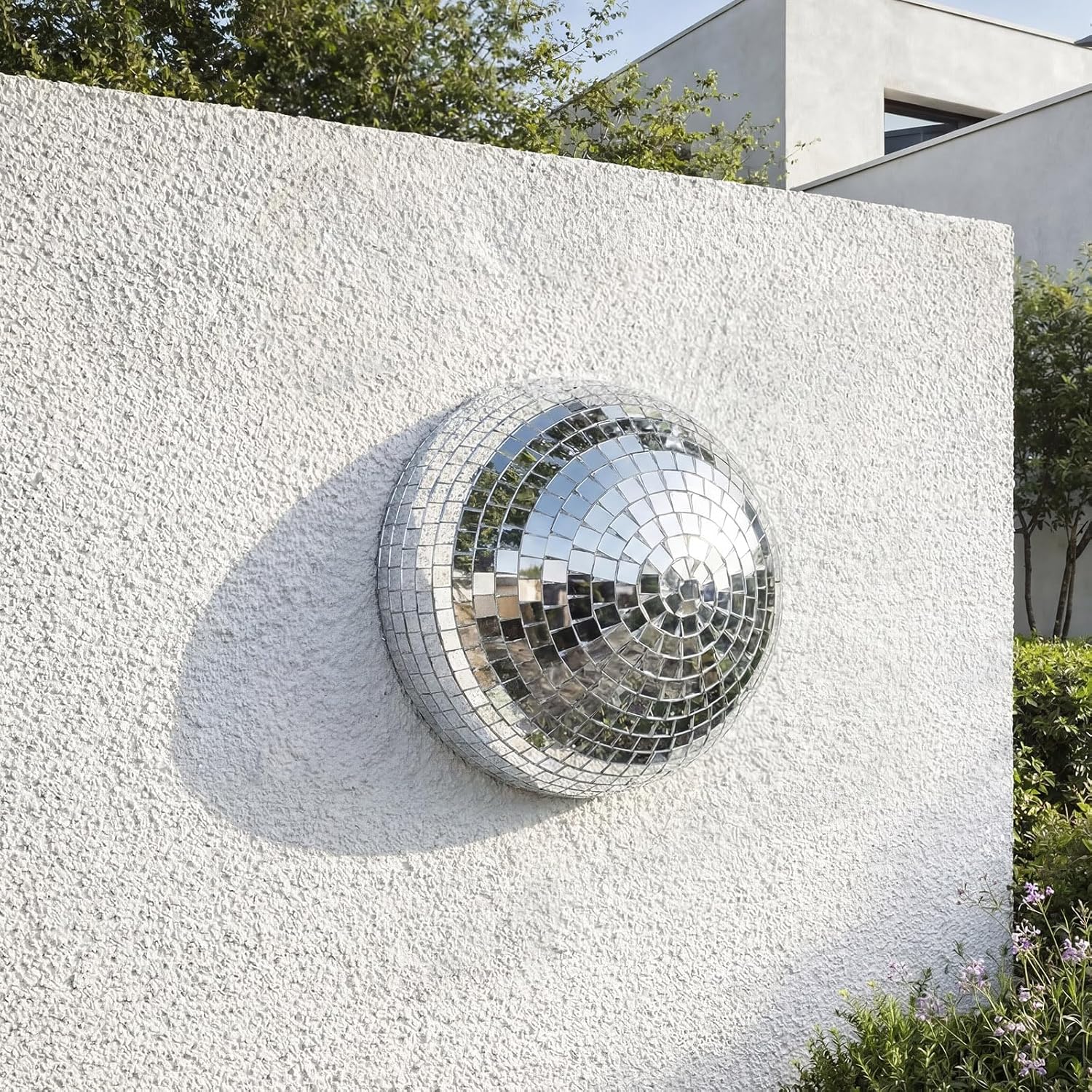 Sliner 10 Inch Half Disco Ball Wall Sign Mosaic Glass Retro Disco Ball Wall Decor with Adhesive Backing Two Size Funky Style for Indoor Outdoor Home Bar Decorations