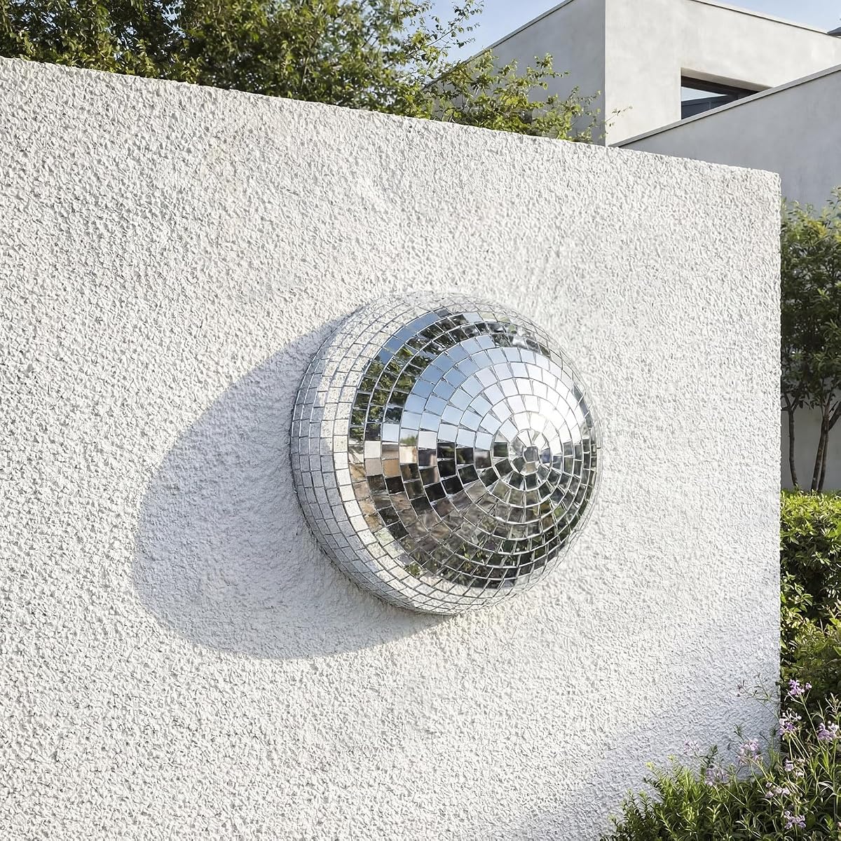 Sliner 1 Pcs Half Disco Ball Wall Sign Mosaic Glass Retro Disco Ball Wall Decor