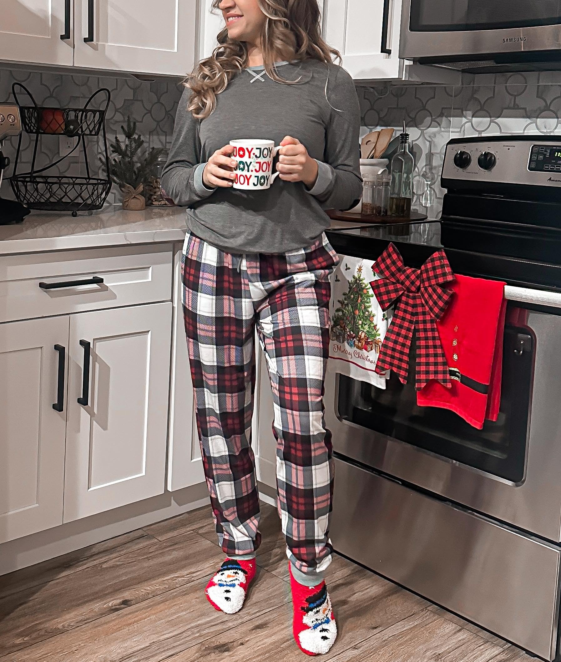 Ekouaer Pigiama Donna Invernali Set Pigiama Donna Lungo Pigiama Donna Invernale Comodo Pigiama Due Pezzi da Donna