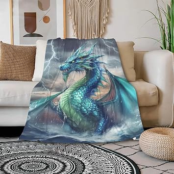 Dragon Throw Blanket is Super Soft and Warm,The Lightweight Flannel Blanket is for All-Season Use 50"x40"for Kids
