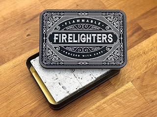TINIT Firelighter Tin - Storage Accessory Metal Tin Natural Woodburner Fire Stove Fireplace Fireside Mens Gift Present BBQ (Black)