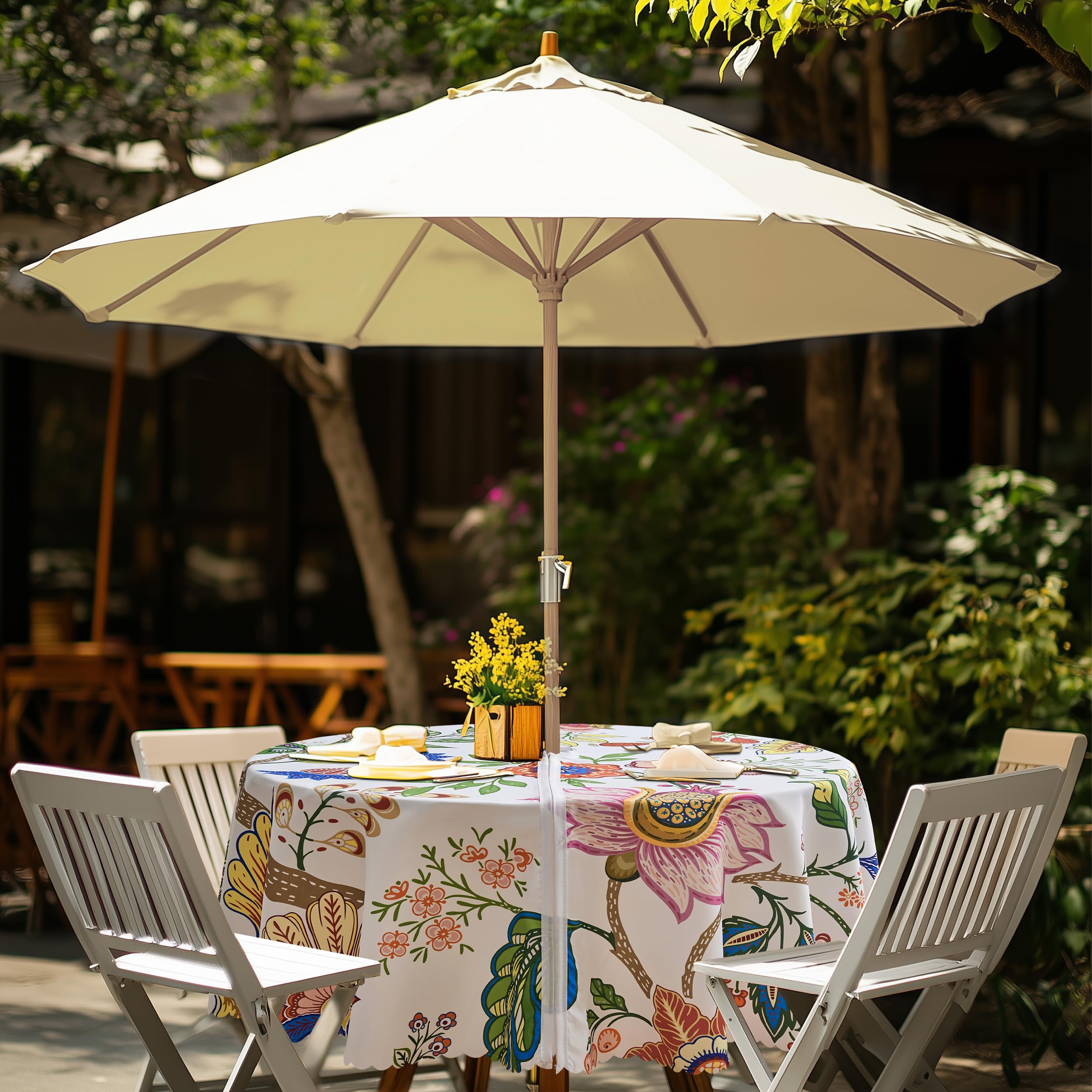 bj's wholesale patio umbrella Berkley Jensen 11' Aluminum Offset Umbrella - Beige
