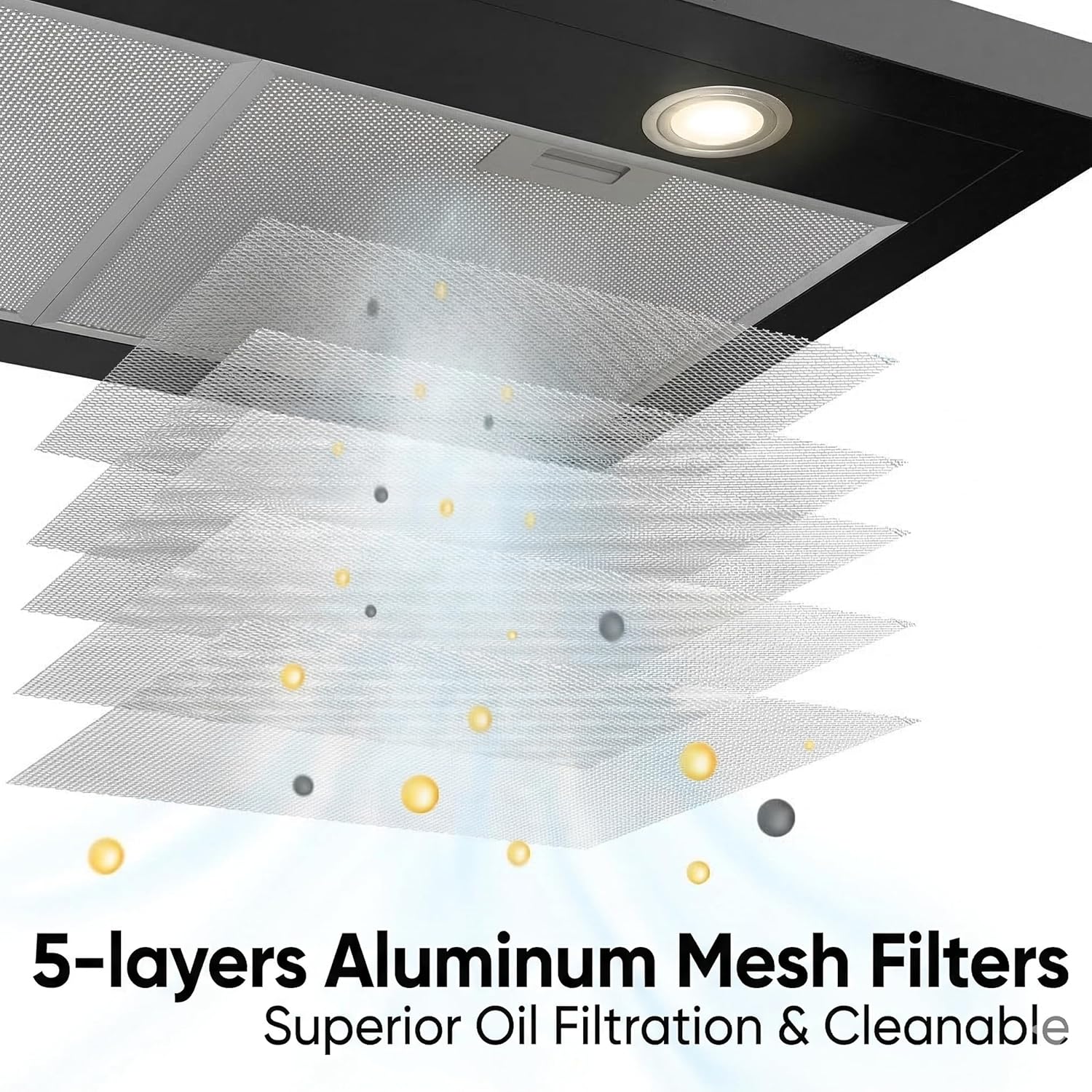 CIARRA Black Wall Mount Range Hood 30 inch 550 CFM Stove Vent Hood with 2 LED Light for Kitchen, 3 Speed Fan, Ducted & Ductless Mode, Push Button, Easy to Install, CAB75206P-N