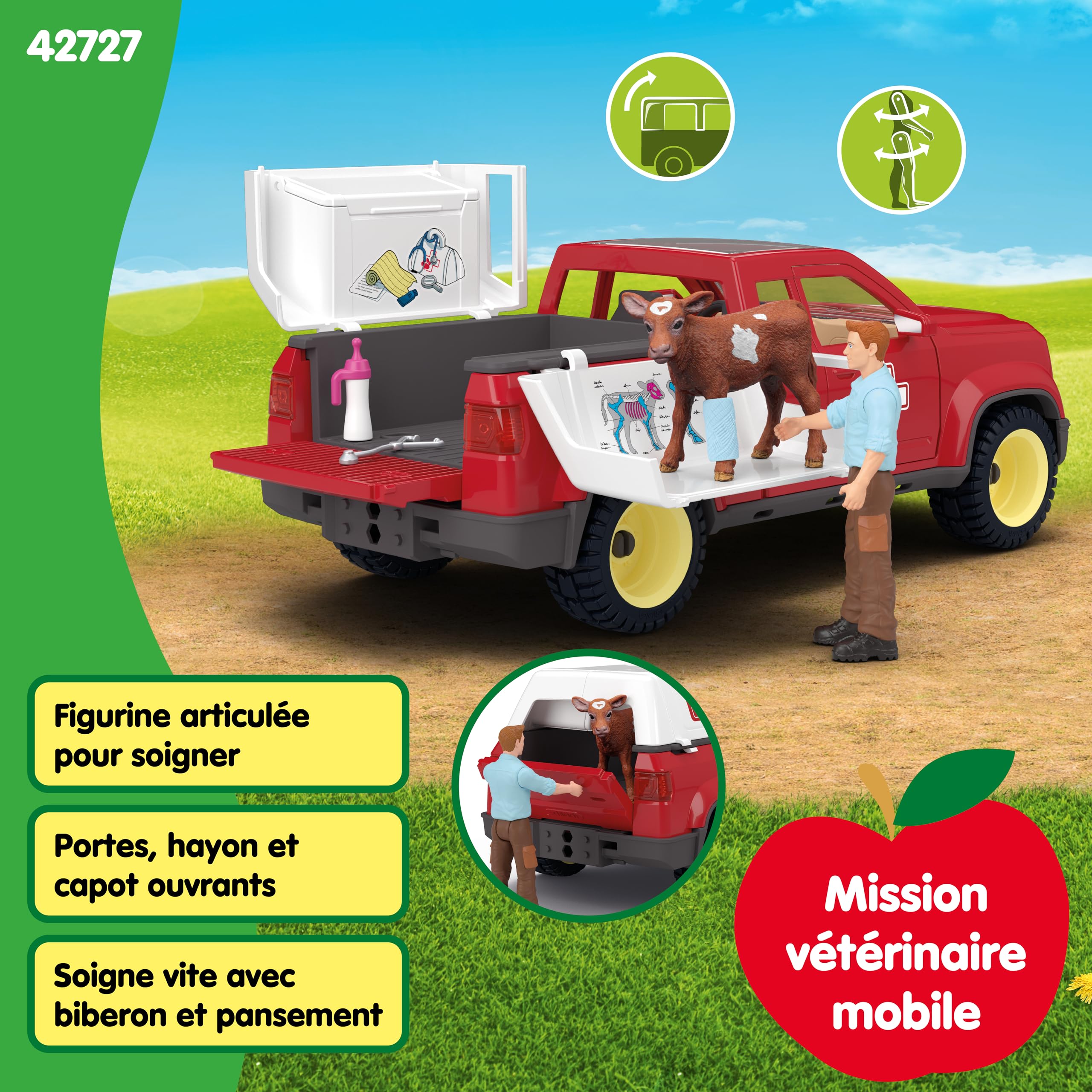 Schleich Farm World | Vétérinaire à la Ferme 42727 | dès 3 Ans | 29 pièces