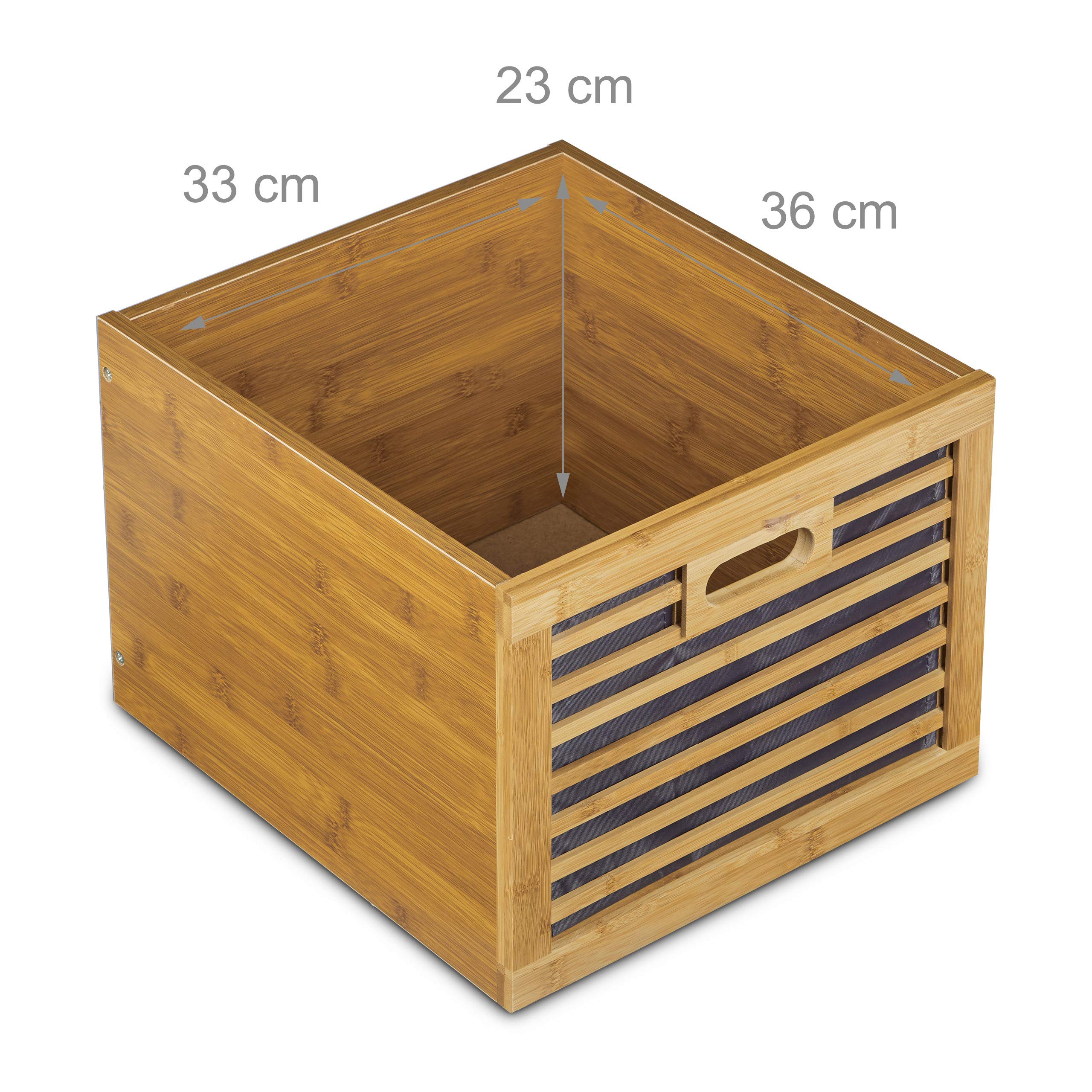 Relaxdays Wysokie szuflady na kółkach z bambusowych przegródek, wymiary: 92 x 41 x 41 cm rozwiązanie do przechowywania z 3 pudełkami z kółkami jako kosz i uchwyt na przybory łazienkowe, naturalny