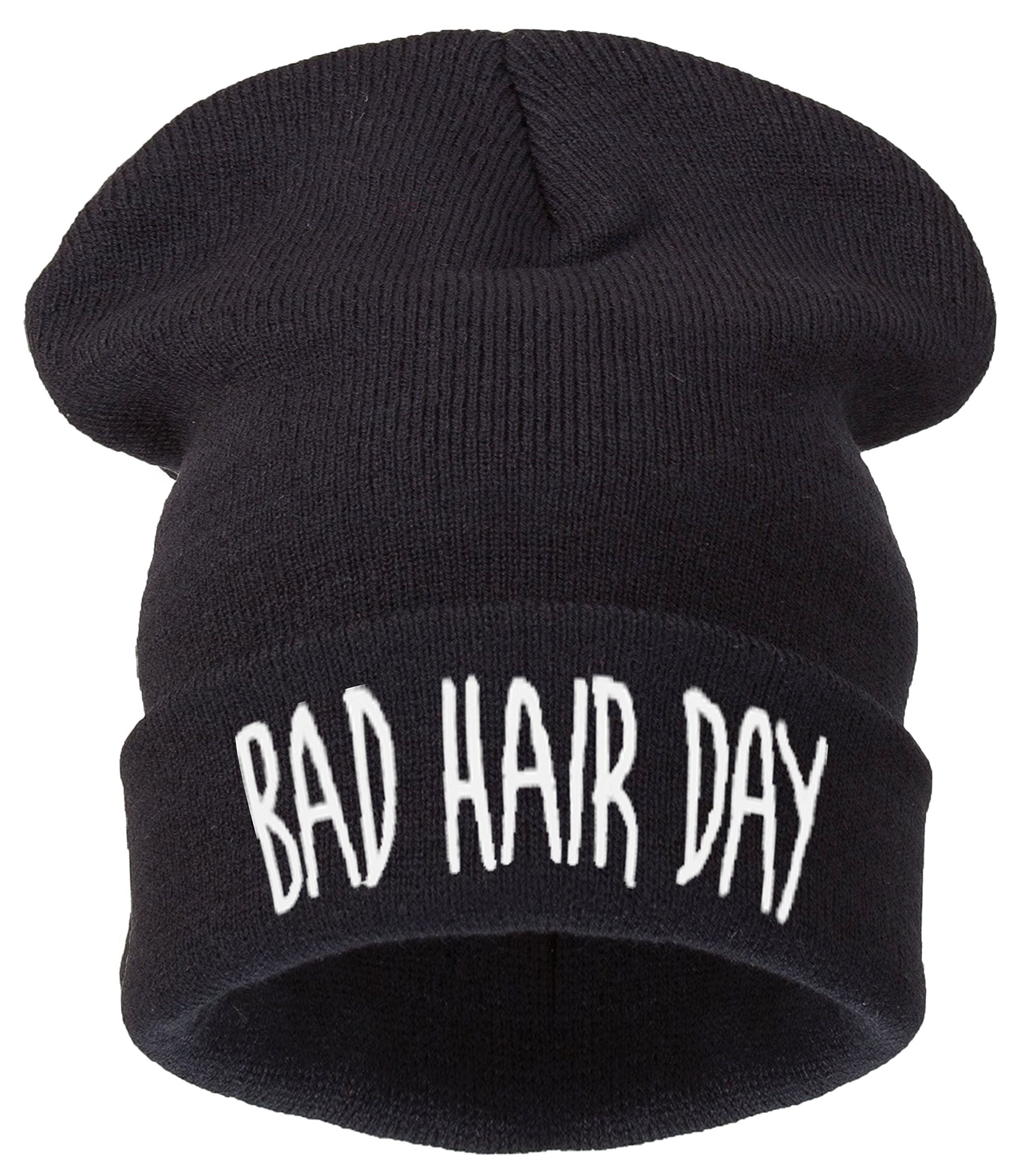 4Sold 1976 Women's Bad Hair Bay Black 4Sold Oversized Beanie Bad Hair Day Black Hat Men