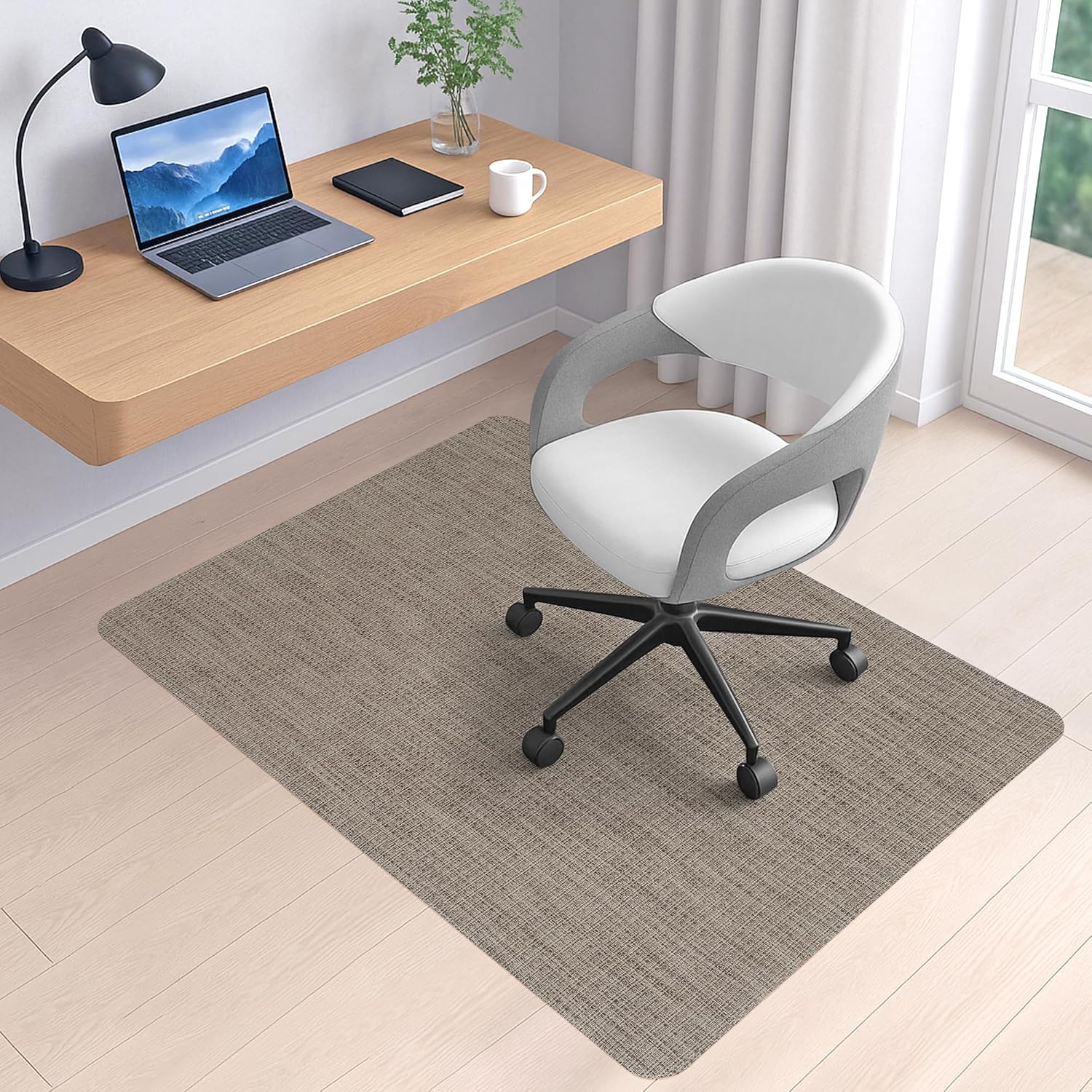BesWin Office Chair Mat for Hard Floors, Heavy Duty Desk Floor Mat for Hardwood and Tile Floors, Computer Chair Mat for Rolling Chair, Anti Slip Floor Protector Mat for Office Home, Brown, 36" x 48" 36" x 48" Brown