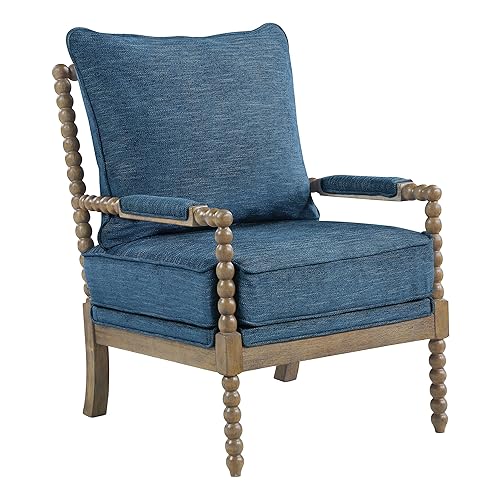 OSP Home Furnishings Fletcher Spindle Accent Chair with Rustic Brown