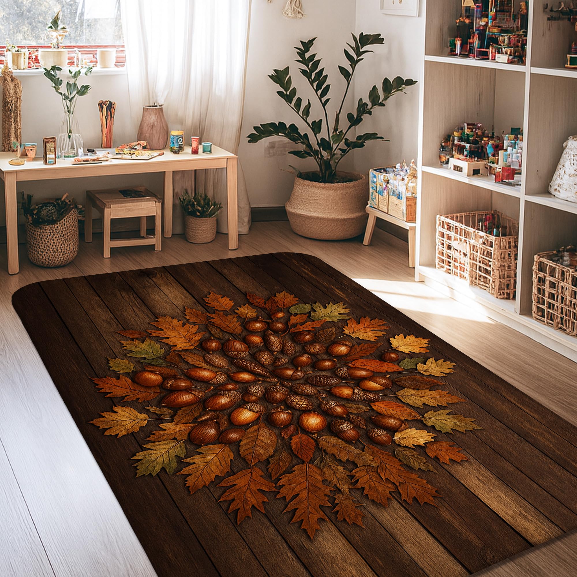 Tapis de sol rectangulaire en mousse à poils courts 1,2x1,8m pour décoration de salon