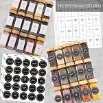 24 Pcs Spice Jars with Bamboo Lids and Spice Grinder,4 oz Glass Spice Organizer with 336 Spice Labels, Spice Funnel,Chalk and Brushes,Containers Bottles Great for Spice & Herb