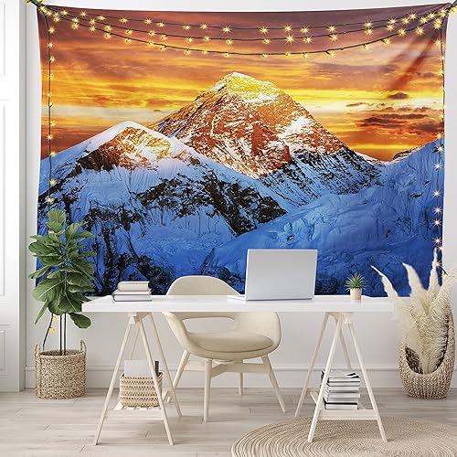 Miniatura 35 de Lunarable Tapiz de flores tamaño individual, racimo de flores abstractas con fondo de polinización de neón, formas de crecimiento de la naturaleza