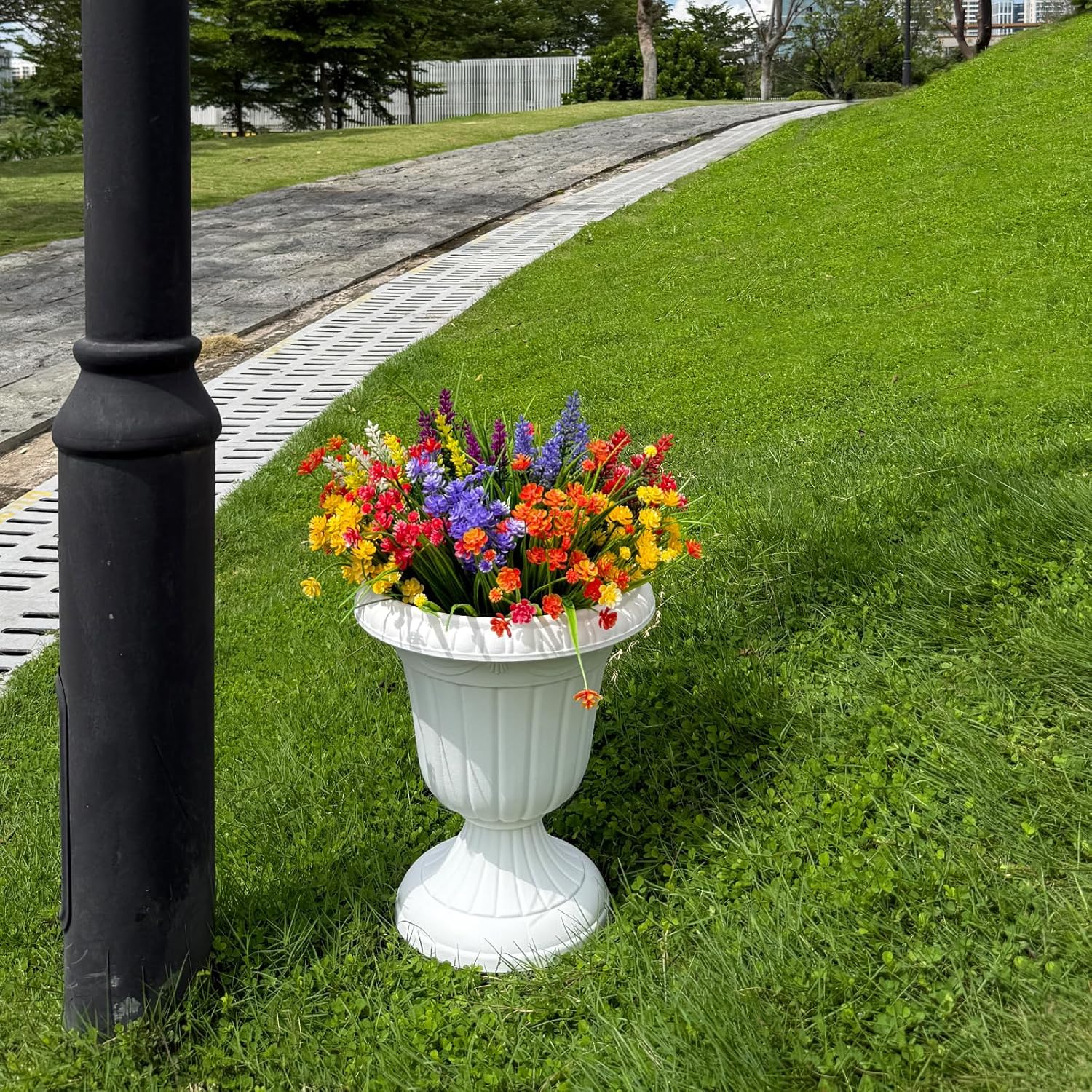 13 Bundles Artificial Flowers for Outdoor,UV Resistant Outdoor Fake Flowers,Faux Plants for Outside Hanging Planters,Artificial Plants for Indoor Porch Garden Home Wedding Decor(4 Color) - Image 5