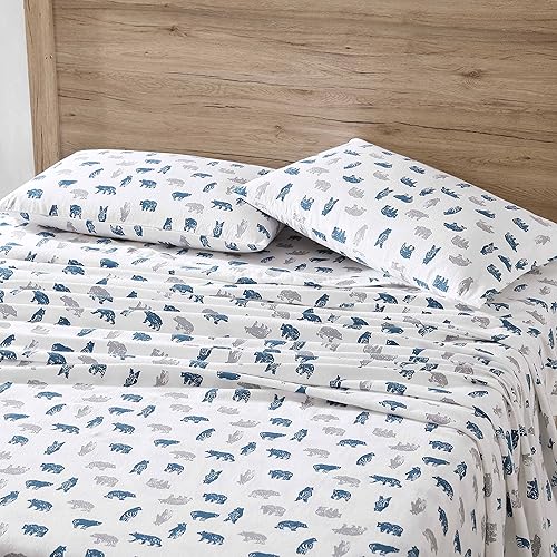 Vista 8 de Eddie Bauer - Full Sheets, Cotton Flannel Bedding Set, Brushed For Extra Softness, Cozy Home Decor (Dog Friends, Full)