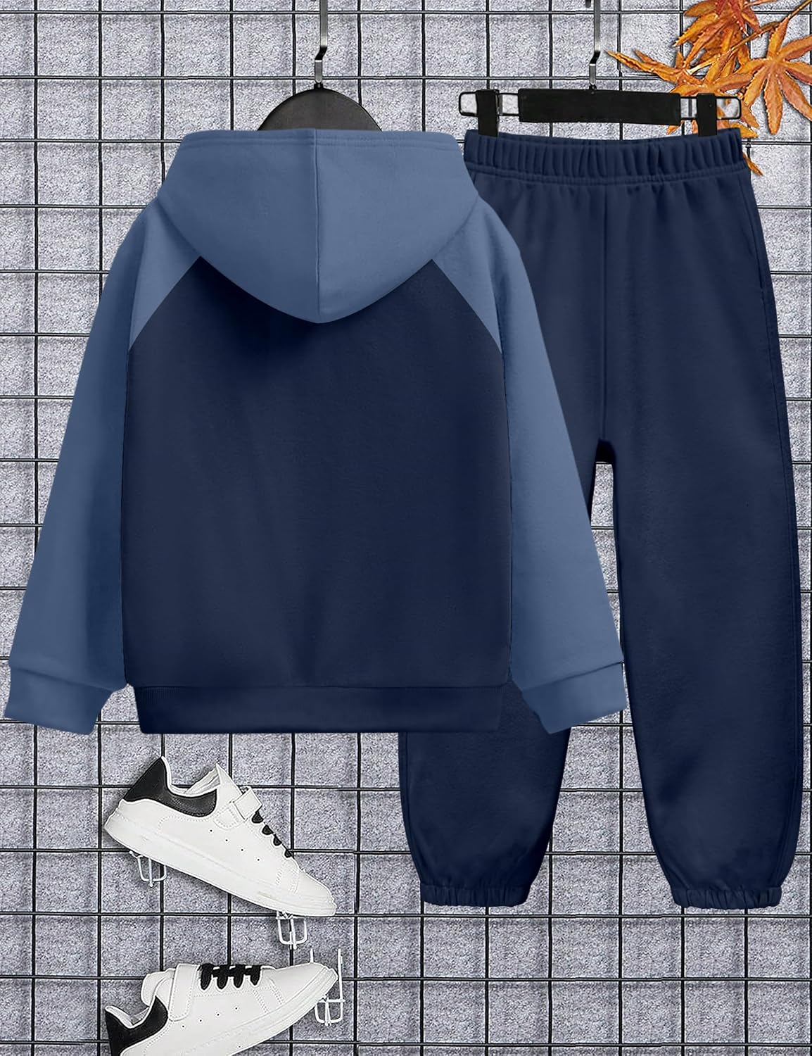 NECIOUS Boys Clothes 2 Piece Long Sleeve Quarter Zip Hoodie Sweatshirt and Sweatpants Fall Winter Sweatsuit 6-12Y